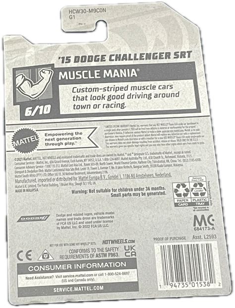 Hot Wheels 2023 15 Dodge Challenger Srt (Blue) | US Long Card | Mint ...