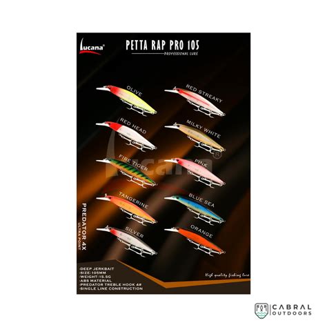 Lucana Petta Rap Pro 105 Deep Jerkbait | Size: 10.5cm | 15.5g – Cabral ...