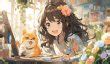 Creative Anime Girl and Cat Wallpaper for Wall - Magicdecor®