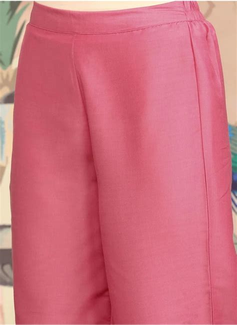 ISHIN Women's Pink Chiffon Embellished Tunic Full Length Casual ...