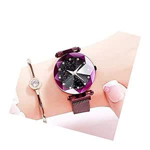 Acnos® Premium Black Round Diamond Dial with Latest Generation Purple ...