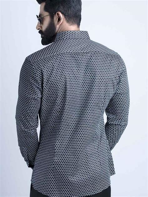 Buy Marshmw Black Blended Slim Fit Printed Shirt | Zodiac – Zodiac ...
