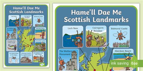 Hame'll Dae Me Scottish Landmarks Display Poster - Twinkl