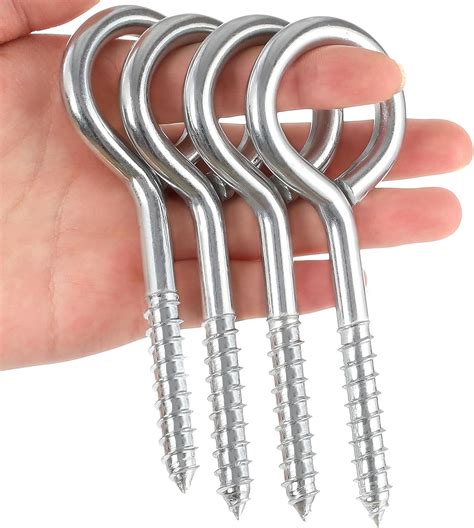 Eye Bolts Screw in, 5 Inch Heavy Duty Eye Hooks Screw, Stainless Steel ...