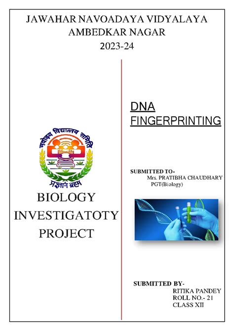 Biology Final Project - DNA Fingerprinting (Class XII) - Studocu