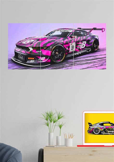 Ford Mustang GT Poster | Split Design Poster | Pack Of 3 – GenZCustom