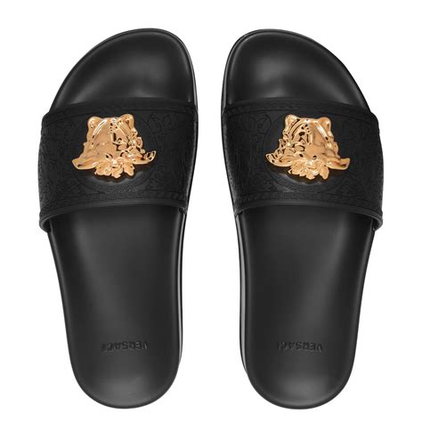 VERSACE | La Medusa Pool Slides | Women | Black Kvo41 | Flannels