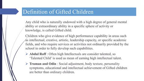 Gifted and Disadvantage Children | PPTX