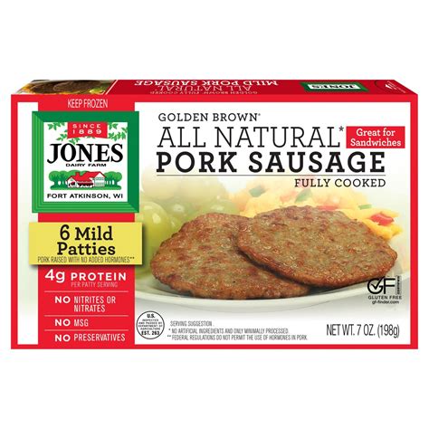 Jones Dairy Farm Golden Brown All Natural Pork Sausage Patties, 6 count ...