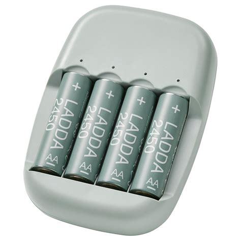 STENKOL / LADDA battery charger and 4 batteries - IKEA