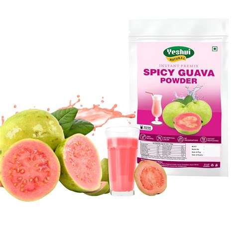 Yeshvi NATURAL Spicy Guava Powder, Instant Drink Mix Guava Powder for ...