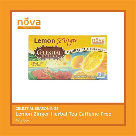 Celestial Seasonings Lemon Zinger Herbal Tea Caffeine Free 47g (box ...
