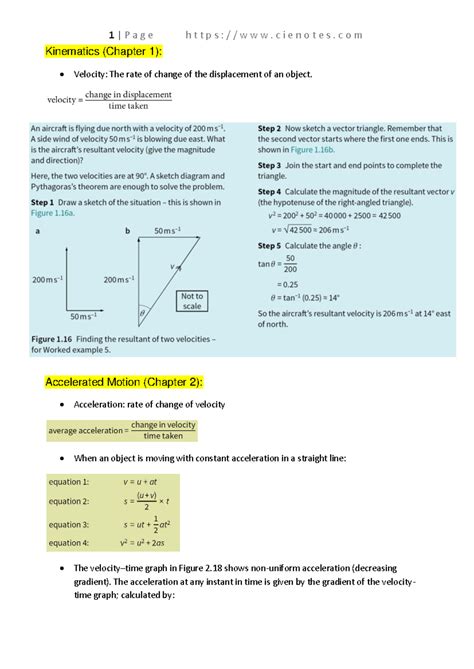 Physics Notes (Course Code: PHYS101) - Kinematics, Forces, Energy ...