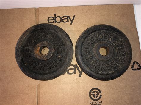 VTG Weider 5 LB Weights Plates (2) Standard 1" Hole 10 Pounds Total ...