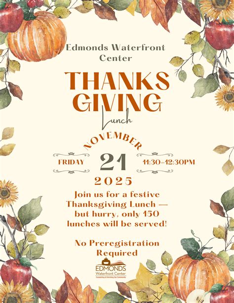 Special Holiday Lunch | Edmonds Waterfront Center