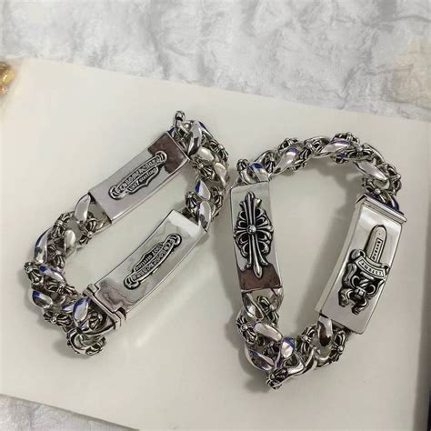 Chrome Hearts Style Bracelets, Unisex Gothic Charm Bracelet, Aged ...