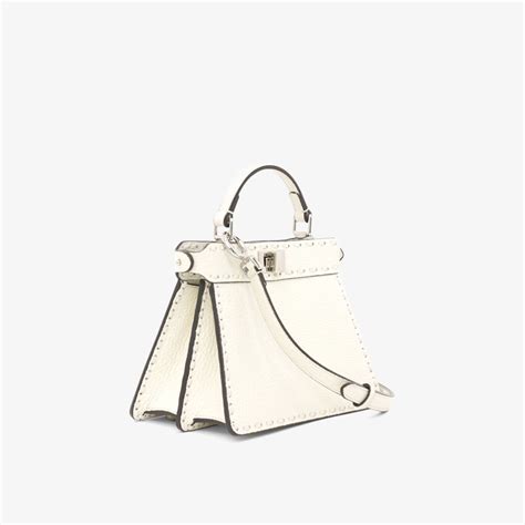 Peekaboo ISeeU Petite Cuoio Romano leather White | Fendi