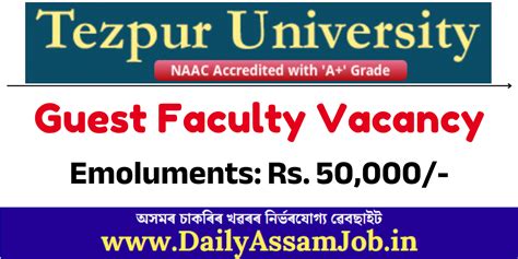 Tezpur University Guest Faculty Recruitment 2025 - DailyAssamJob.in ...