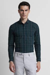 PETER ENGLAND Men Checkered Casual Dark Green Shirt - Buy PETER ENGLAND ...