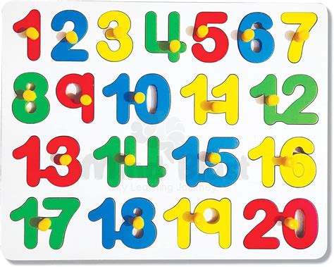 POPTUS ® Number 1 to 20 Wooden Educational Puzzle for Early Learning ...