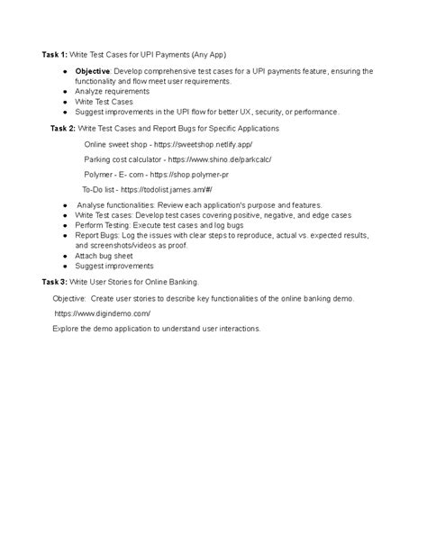 Final Task - QA Testing: UPI Payments & User Stories (qssqq) - Studocu
