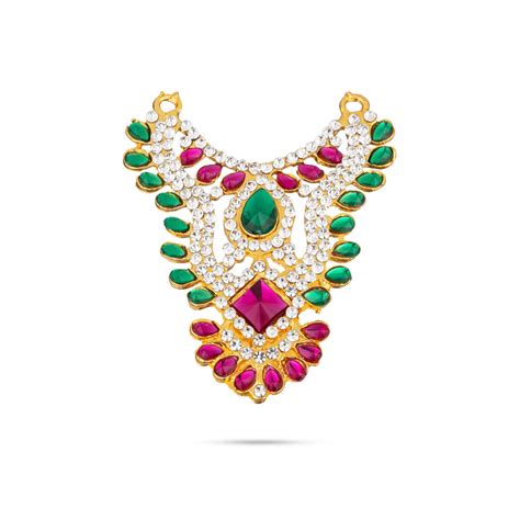 Stone Necklace - 2.5 x 2 Inches | Multicolour Stone Haram/ Stone Jewel ...