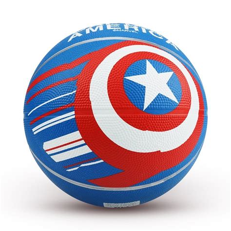 MARVEL CAPTAIN AMERICA RUBBER BASKET BALL- RED/BLUE | Sameo
