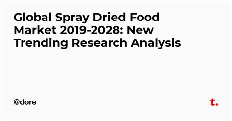 Global Spray Dried Food Market 2019-2028: New Trending Research ...