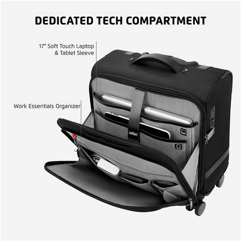 Buy Safari Select Pheonix Overnighter Black Laptop Trolley Bag
