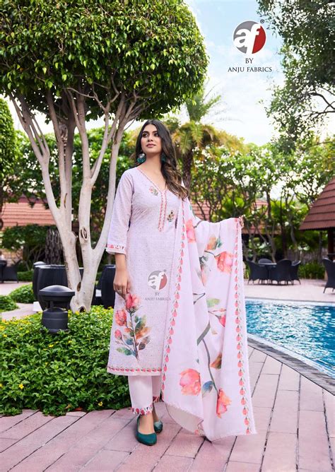 ANJU FABRICS COMFORT LADY VOL 2 COTTON SCHIFFLI WITH DIGITAL PRINT ...
