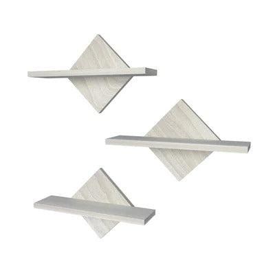 Geometric Trangle Shaped Wooden Wall Shelf Set of Three – Decor Mantra