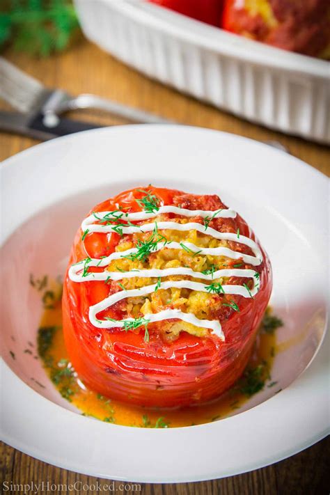 Chicken and Rice Stuffed Peppers - Simply Home Cooked