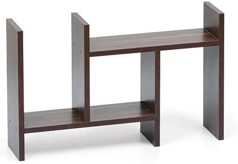 Callas Adjustable Wood Desktop Storage Organizer Display Shelf Rack ...