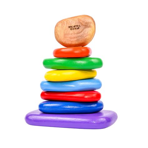 NESTA TOYS - Wooden Balancing Pebbles | Rainbow Stacking Sensory Toy ...