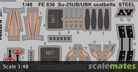 Su-25UB/UBK seatbelts STEEL SMER, Eduard FE836 (2017)