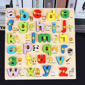 SHALAFI Wooden Small Alphabets a-z Colorful Letter Learning Educational ...