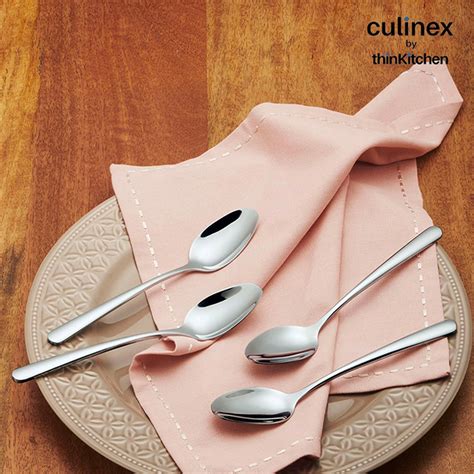 Culinex 18/8 Premium Stainless Steel 7.5" All Purpose Spoon Set of 6 f ...