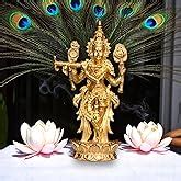 Buy Ekhasa 100% Pure Brass Lord Krishna Idol with Flute | Shree Lord ...