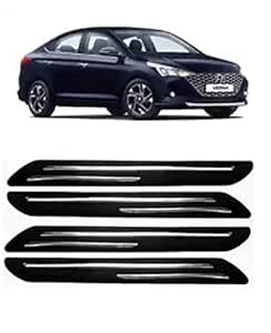 GS Grow n Shine Double Chrome Rubber Car Bumper Protector Guard (Set of ...