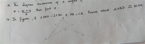 in figure if angle AEO=angle CDO and AB =CD.Prove that triangle ABD is ...