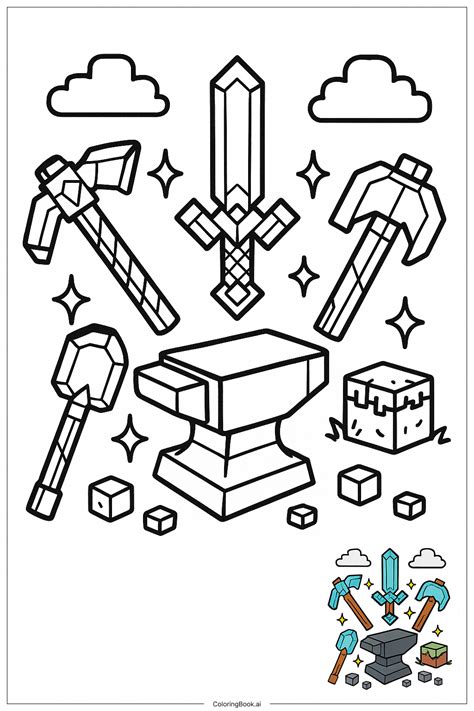Image result for Minecraft Tools Coloring