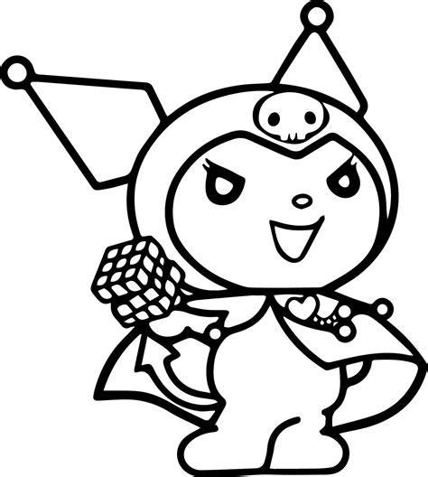 Omalovánka Hravé Kuromi k vytisknutí zdarma