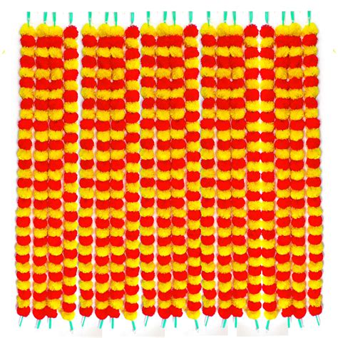 Buy Craftox Decor Artificial Marigold Genda Flowers Garland | Door ...
