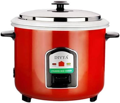 Buy DIVYA 2.8 Litres Red Double Pot Double Lid Drum Rice Cooker | 1000 ...