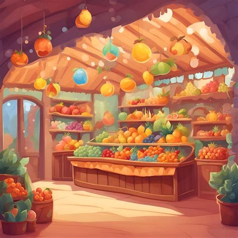 Fruit Store Cartoon 的图像结果