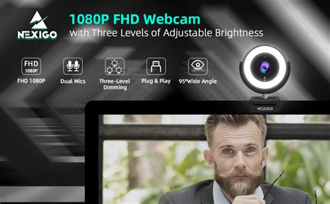 NexiGo N660E Webcam with Ring Light | NexiGo