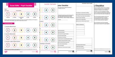Social Skills Checklist Pack