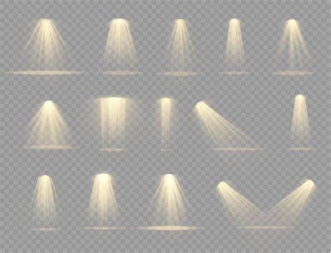Projector beam, spotlight isolated. light sources, concert lighting ...