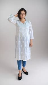 Elaasa Women Chikan Embroidery Straight Kurta - Buy Elaasa Women Chikan ...