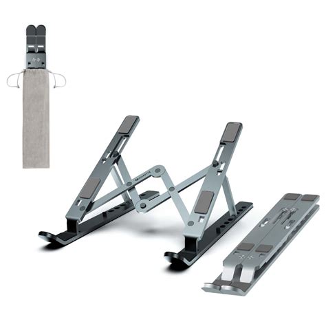 Amkette Ergo View Foldable Laptop Stand Metal, Centre Dual Hinge ...